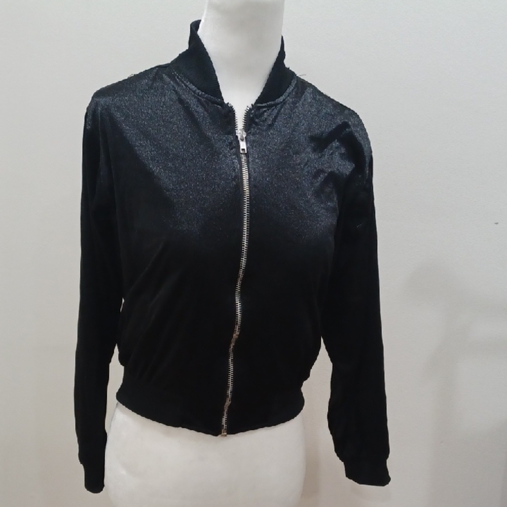 Balera Shimmering Black Women's Bomber Jacket